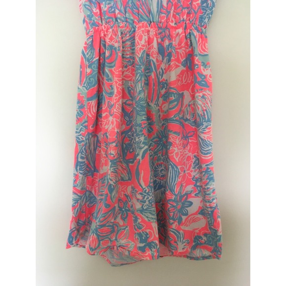 Lilly Pulitzer Windsor Strapless Dress Summer Siren Pink Sun Ray Seashell Sz XXS - Picture 6 of 14